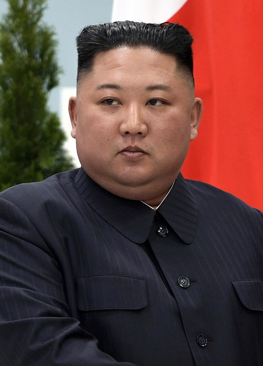 Kim Jong Un at a public meeting in Vladivostok in April 2019